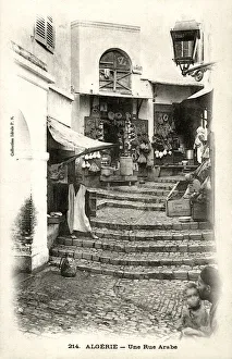 Arab Street with small shops - Algiers, Algeria Arab Street with small shops - Algiers, Algeria