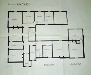Borley Rectory Architectural Plans Print, 1937