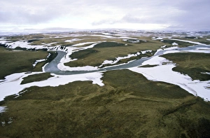 Arctic tundra - aerial view from a helicopter Arctic tundra - aerial view from a helicopter
