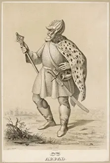 Prints of ARPAD First ruler of Hungary. Probable leader of the Magyar tribe and founder of the Arpad Dynasty Hungary Prints: Arpad - King of Hungary Print (Engraving)