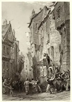Print of Covenanters Arrest at West Bow Edinburgh