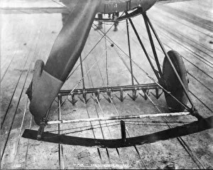 Airscrew Collection: Arrester gear hooks on the undercarriage of a Sopwith Pup