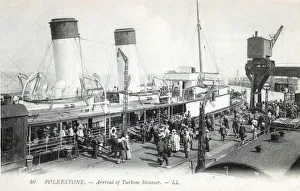 Arrival of the Turbine Steamer into port at Folkestone Arrival of the Turbine Steamer into port at Folkestone