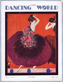 Art deco Collection: Art deco cover of The Dancing World Magazine, May 1922