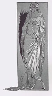 Art deco fashion sketch of bridal gown, London, 1921 Art deco fashion sketch of bridal gown, London, 1921