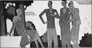 Art deco illustration of Bright Young Things, 1929 Art deco illustration of Bright Young Things, 1929