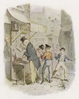 Classic Literature Illustrations Prints: Artful Dodger at Work