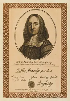 Prints of ARTHUR ANNESLEY, earl of ANGLESEY Irish statesman with his autograph Anglesey Prints: Arthur Earl Anglesey Print