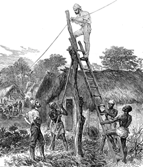 The Ashanti War (1873-74) - fixing telegraph wires The Ashanti War (1873-74) - fixing telegraph wires