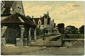 Prints of St Davids School - an independent girls school in Ashford (historically in Middlesex, but from 1965 in the district of Spelthorne in Surrey), England Middlesex Prints: Ashford, Surrey - St Davids School Print circa 1910s