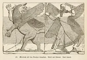 Mythical Creatures In Art History Prints: Assyrian Dragon
