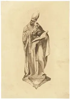 Historical Christian Figures Prints: Athanasius with Book