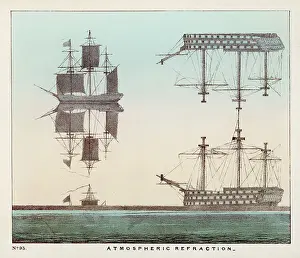 Atmospheric Refraction Print: Ships at Sea
