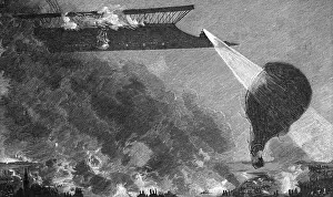 Historical Fiction Illustrations Prints: Attack on Balloon
