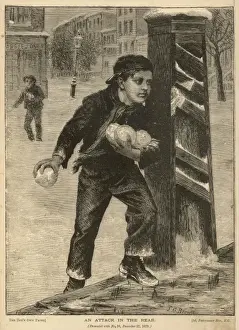 Mary Evans Print: Snowball Ambush
