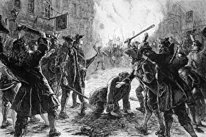 19th Century Print: Attack on Whig Mug-House