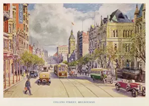 Australia Prints: Collins Street Melbourne Print