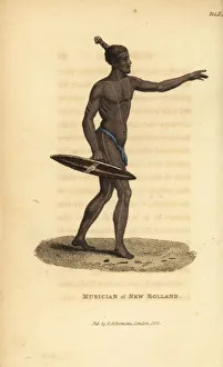 Australian aboriginal with a shield used as Australian aboriginal with a shield used as