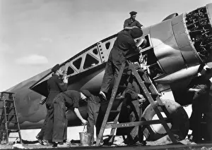 Australians Check a Twin-Engined Bomber Print