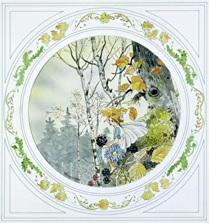 Autumnal Scene with Fairy & Blackberries Autumnal Scene with Fairy & Blackberries