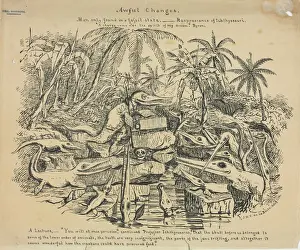 Cartoon Prints: Satirical Print of Professor Ichthyosaurus (c.1830)