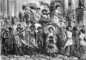 Prints of The Festival of Bacchus, Athens Cultural Festivals And Tradition Prints: Bacchic Feast, Athens Print - The Festival of Bacchus