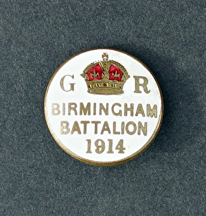 Badge with G R and Crown, Birmingham Battalion Badge with G R and Crown, Birmingham Battalion