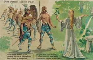 Badoit Mineral Water Print: Ancient Gaul Druidess Reveals Spring