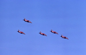 BAe Systems Hawks RAF Red Arrows 5 aircraft Cosford 1980 BAe Systems Hawks RAF Red Arrows 5 aircraft Cosford 1980