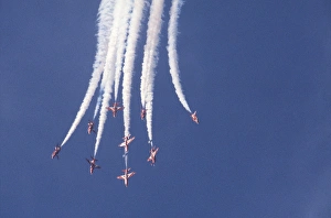 BAe Systems Hawks RAF Red Arrows break 1992 BAe Systems Hawks RAF Red Arrows break 1992