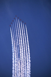 BAe Systems Hawks RAF Red Arrows climb Big Nine Leuchars BAe Systems Hawks RAF Red Arrows climb Big Nine Leuchars