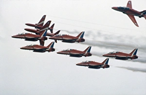 BAe Systems Hawks RAF Red Arrows run and break BAe Systems Hawks RAF Red Arrows run and break