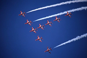 BAe Systems Hawks RAF Red Arrows Spear formation BAe Systems Hawks RAF Red Arrows Spear formation