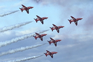 BAe Systems Hawks RAF Red Arrows with wheels down BAe Systems Hawks RAF Red Arrows with wheels down