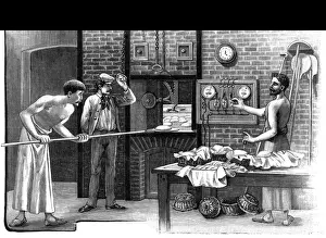 Bread Making Process Prints: Baker Inserting Loaves