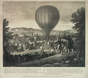 Royal Aeronautical Society Collection: Balloon ascent from Seal, near Sevenoaks, Kent