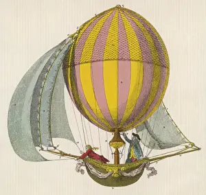 Dirigible Balloon Design Print 1785