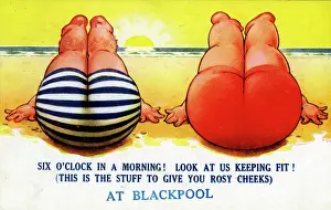 Lancashire England Vintage Photos Prints: Bamforth Comic Postcard, Blackpool, Lancashire