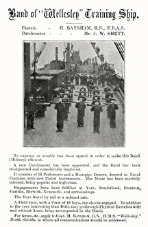 Band Advertisement, Training Ship Wellesley, North Shields Band Advertisement, Training Ship Wellesley, North Shields