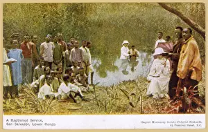 El Salvador Prints: Congo Baptist Baptism Print