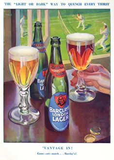 Barclays London Lager advertisement with tennis Barclays London Lager advertisement with tennis
