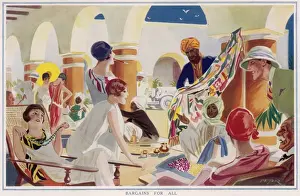 Colourful Wares on a Jaipur Verandah Print
