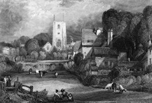 Prints of Barking, now part of London, when it was a pretty Essex village... Date: circa 1840 Barking And Dagenham Prints: Barking Village Print, circa 1840