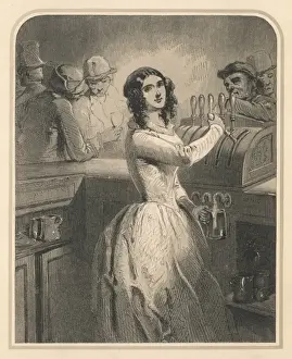 Traditional British Pubs Prints: Barmaid Pulls a Pint