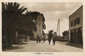 Barracks and clock tower, Gabes, Tunisia, North Africa Barracks and clock tower, Gabes, Tunisia, North Africa