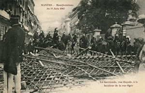Barricade - Rue Royale, Nantes - June, 1903 Barricade - Rue Royale, Nantes - June, 1903