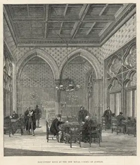 Royal Courts of Justice Barristers Room Print 1883