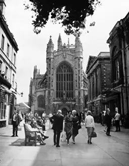 Bath Abbey Visitors Print, Somerset, England