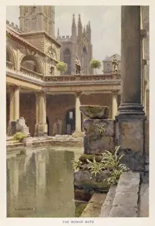 Roman Baths UK Prints: Bath / Roman Bath / 1908