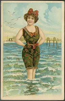 Vintage Swimsuit Prints: Bathing Beauty C1900